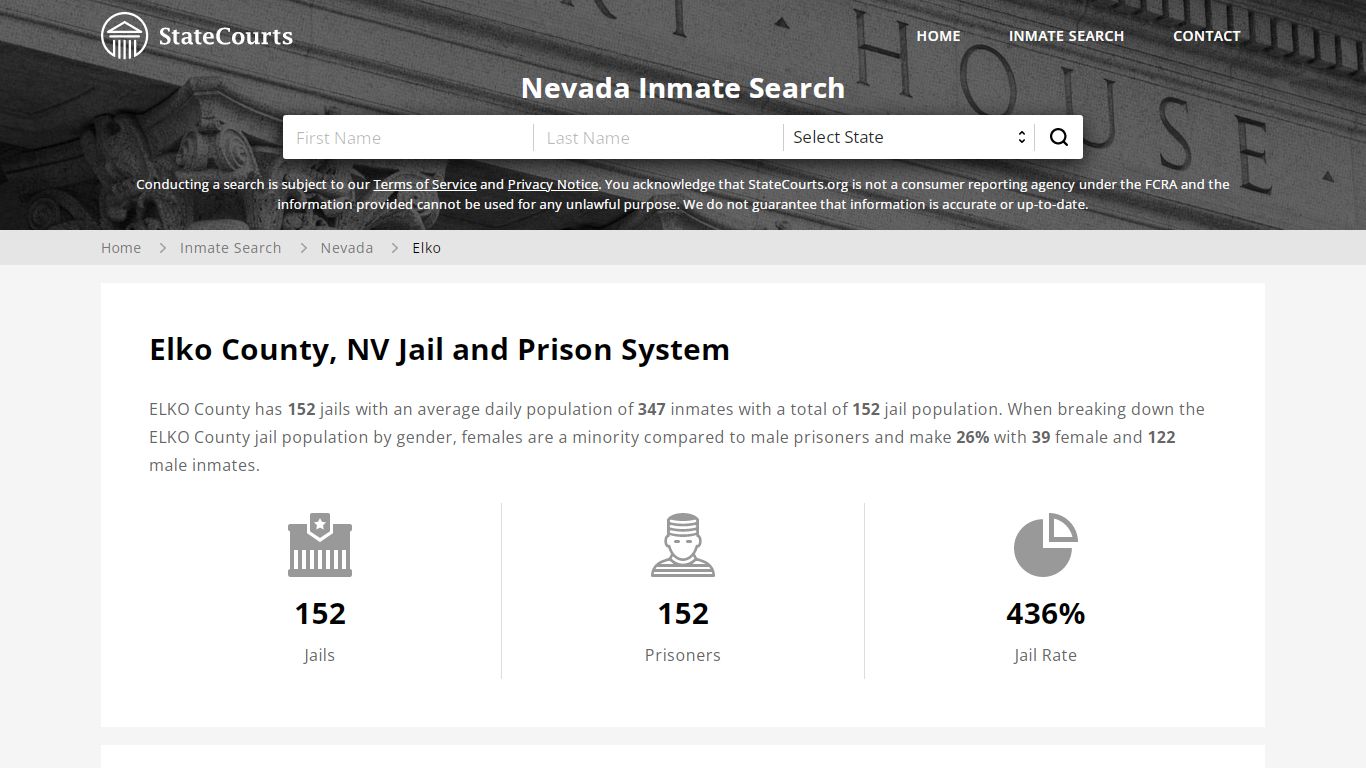 Elko County, NV Inmate Search - StateCourts