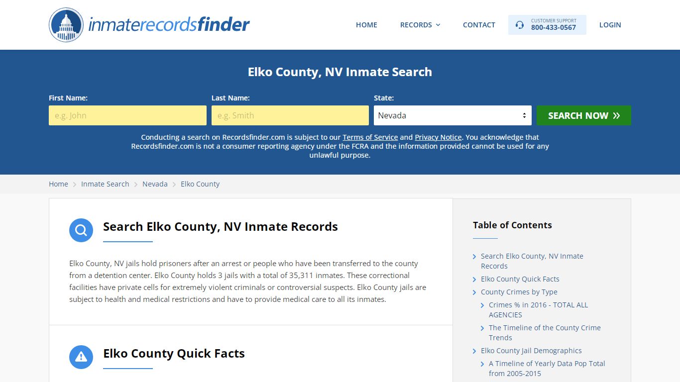 Elko County, NV Inmate Lookup & Jail Records Online