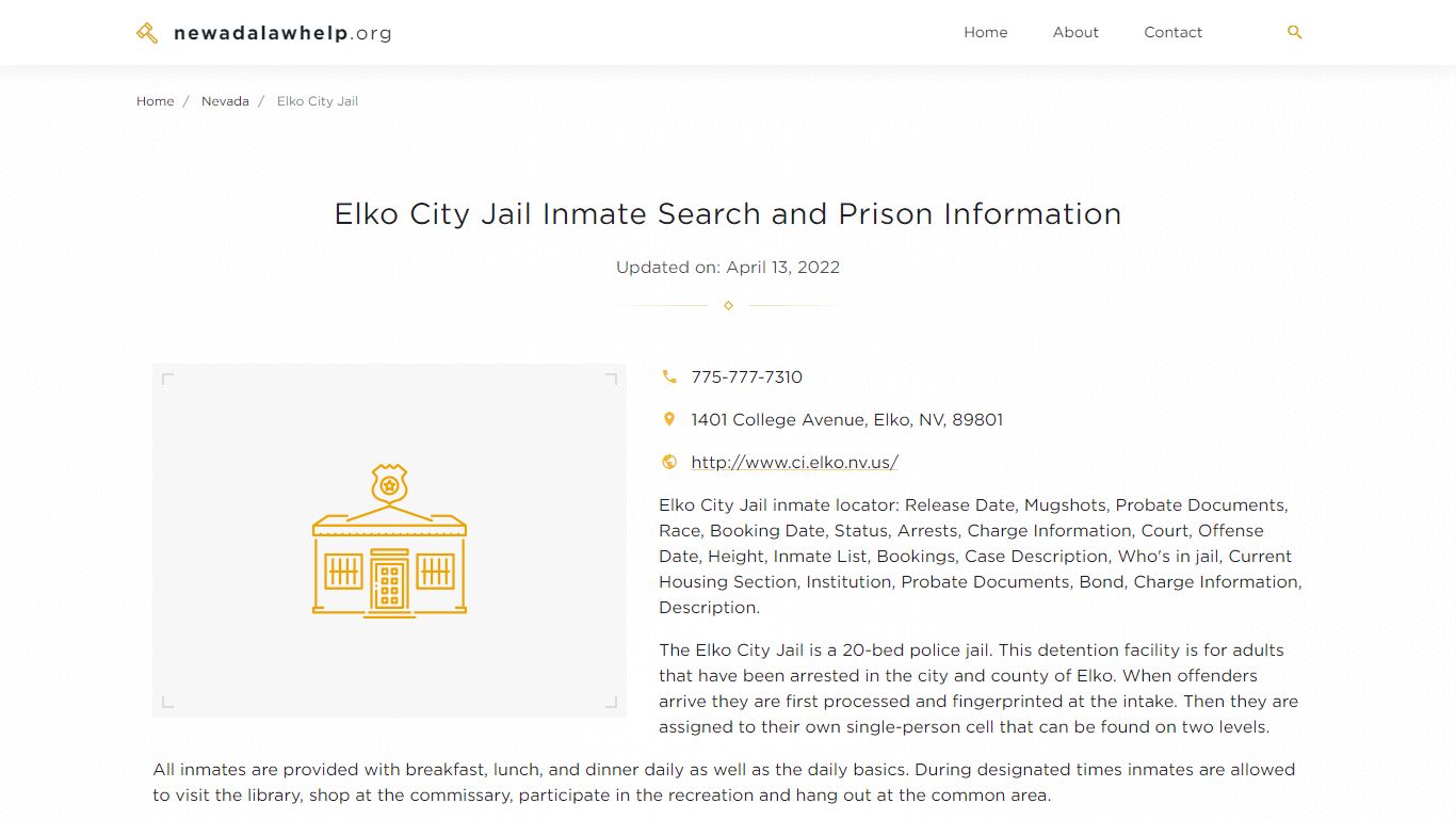 Elko City Jail Inmate Search, Visitation, Phone no ...