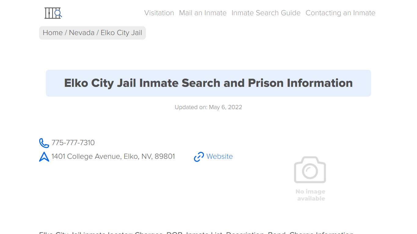 Elko City Jail Inmate Search, Visitation, Phone no ...